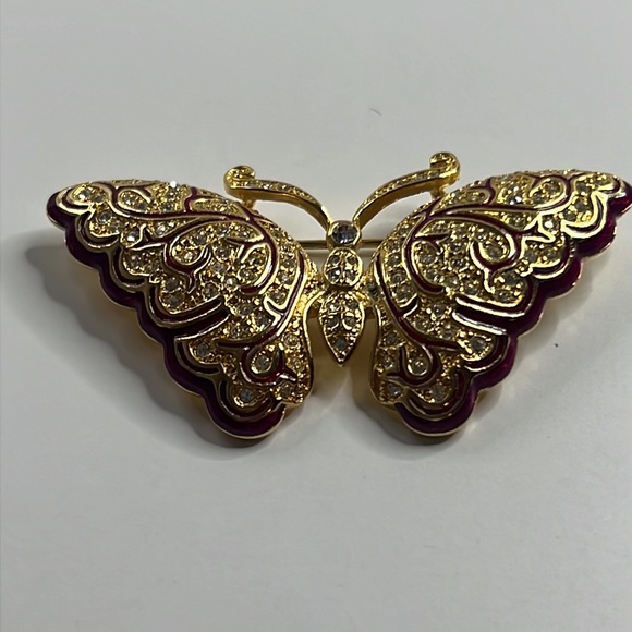 Napier Faux Stone Butterfly Brooch/Pin - Picture 1 of 7